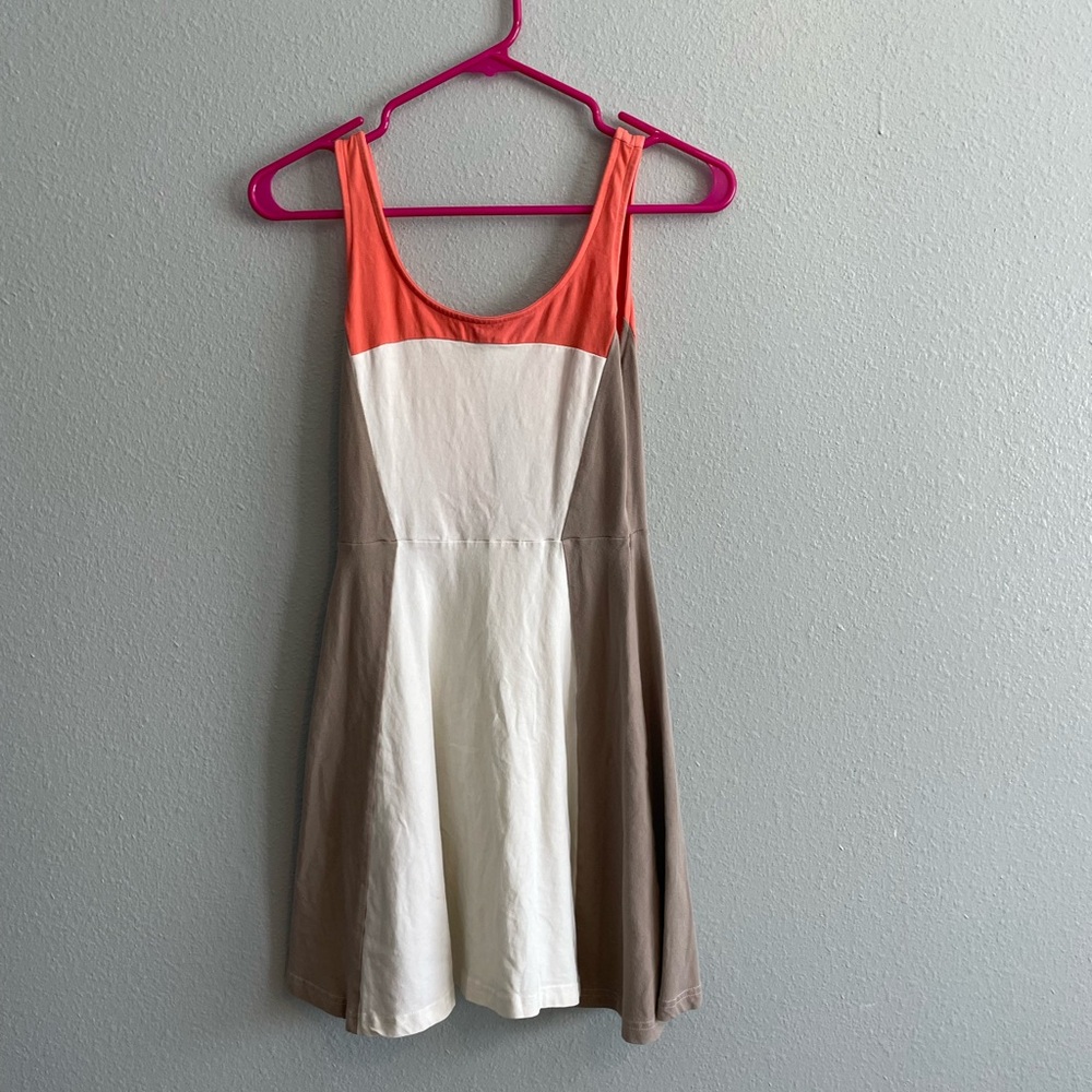 Express Vibrant Coral Skater Dress